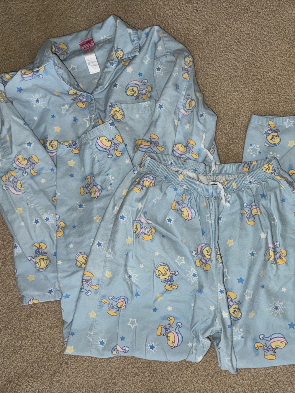 Vintage 2002 Looney Tunes Tweety Bird Pajama Set | Size M